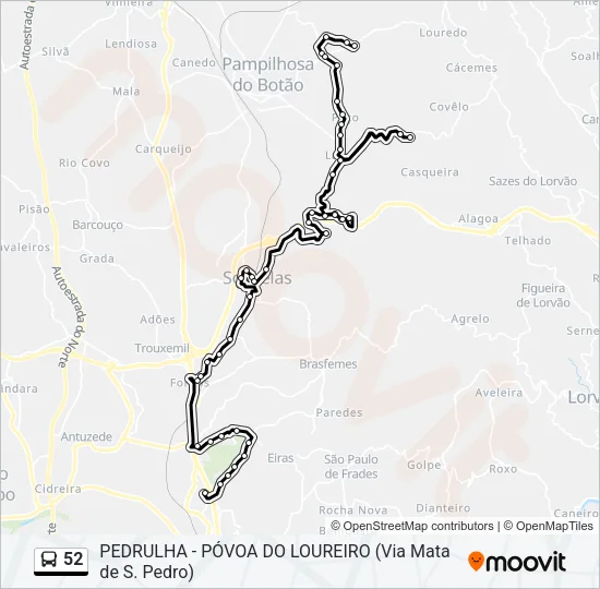 52 Bus Line Map