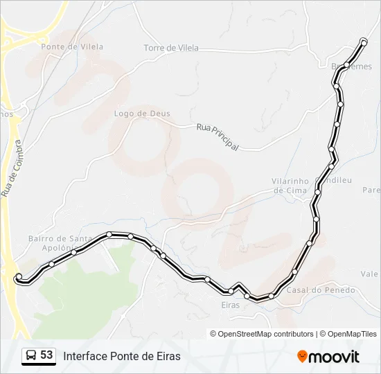53 Bus Line Map