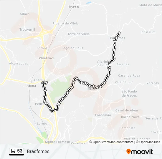 53 Bus Line Map