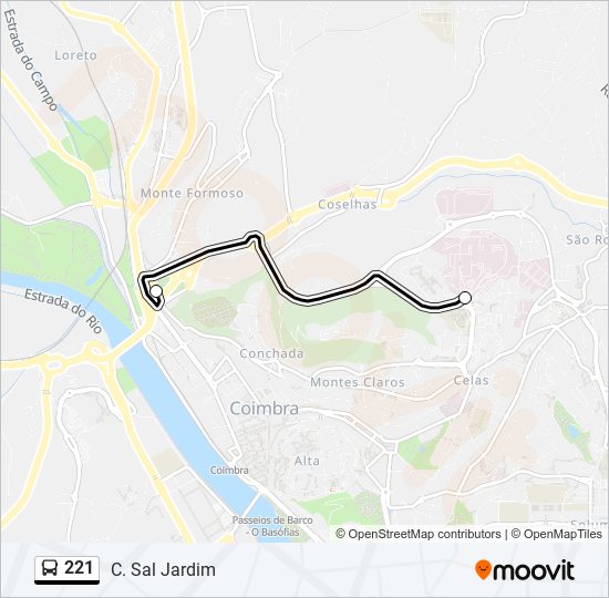 221 bus Line Map