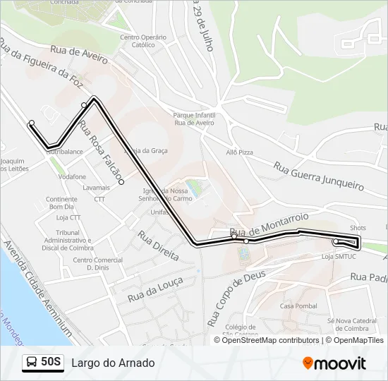 50S Bus Line Map