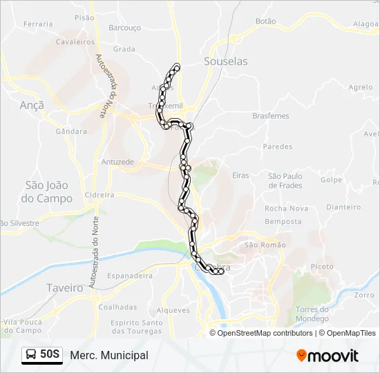 50S Bus Line Map