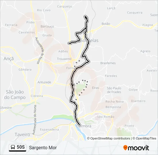 50S Bus Line Map