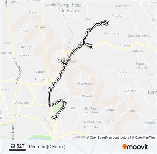 52T bus Line Map