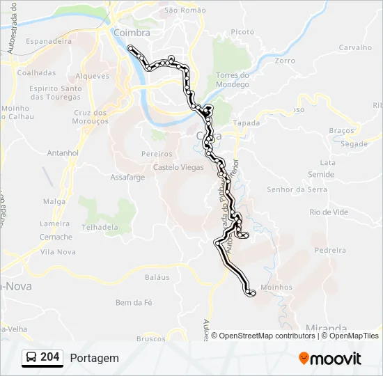 204 Bus Line Map