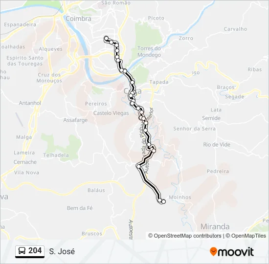 204 Bus Line Map