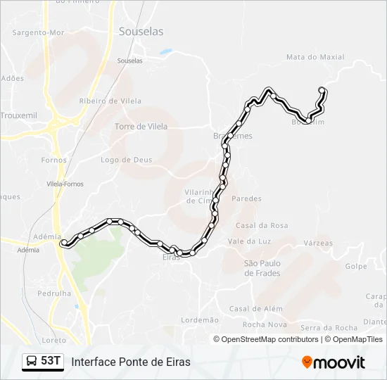 53T Bus Line Map