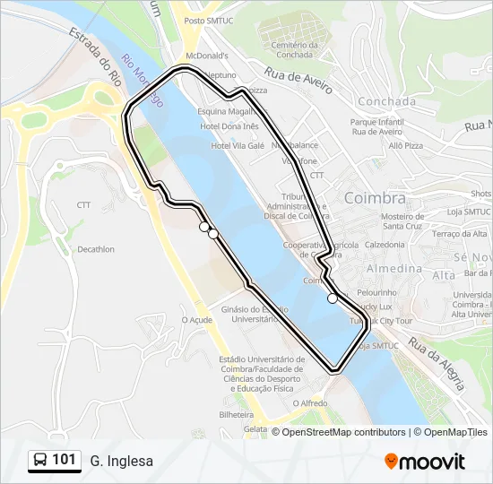 101 Bus Line Map