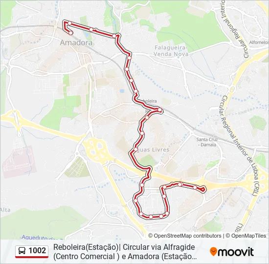 1002 Bus Line Map