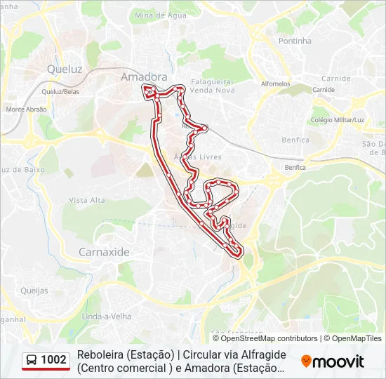 1002 Bus Line Map