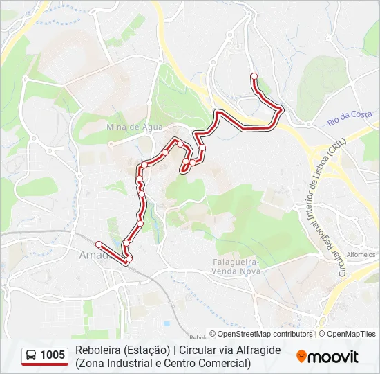 1005 Bus Line Map