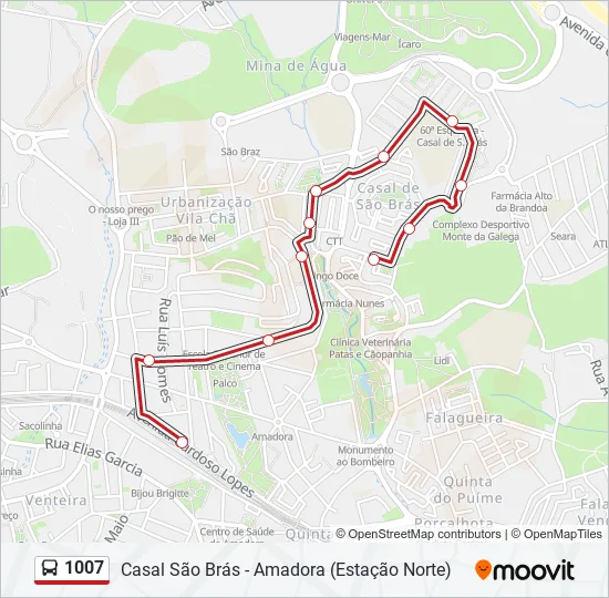 1007 Bus Line Map