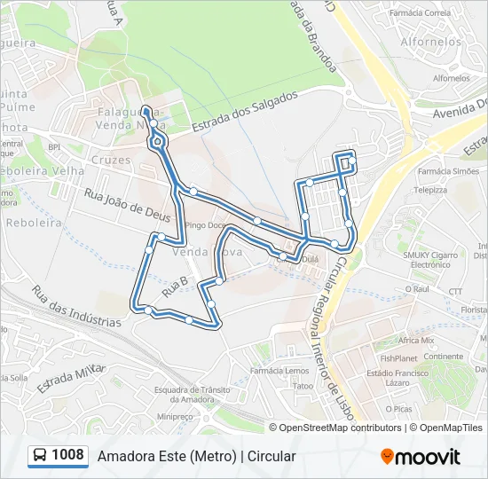 1008 Bus Line Map