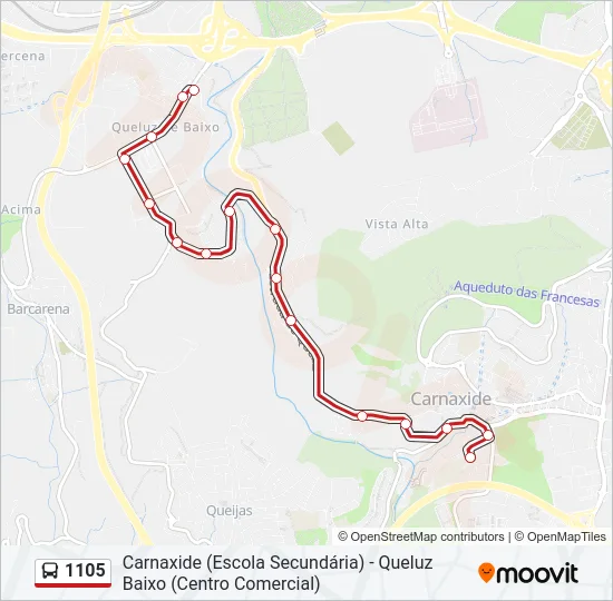 1105 Bus Line Map