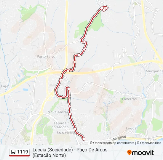 1119 Bus Line Map