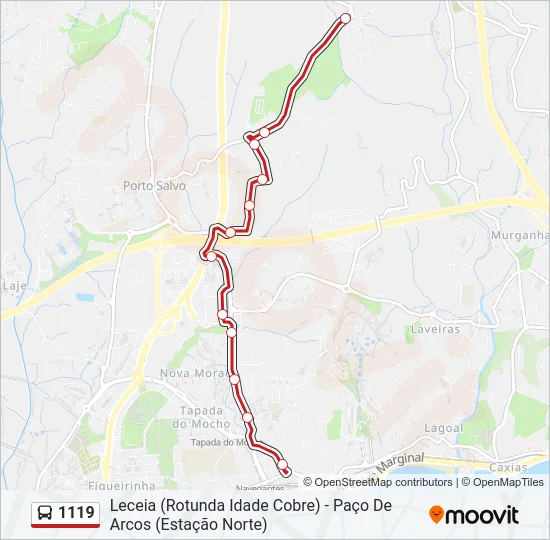 1119 Bus Line Map