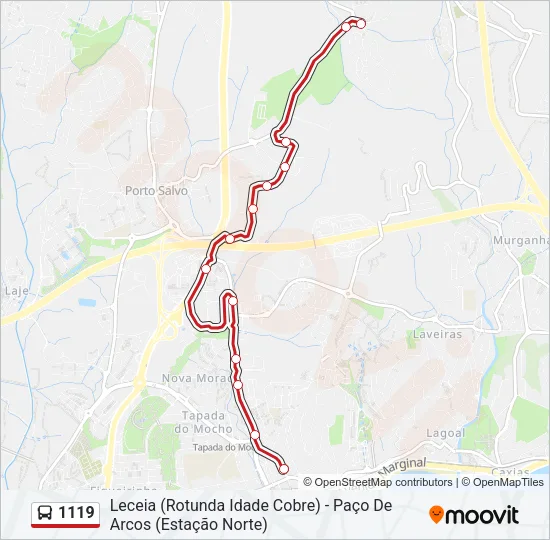 1119 Bus Line Map