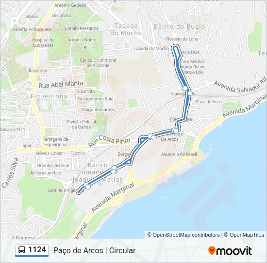 1124 Bus Line Map