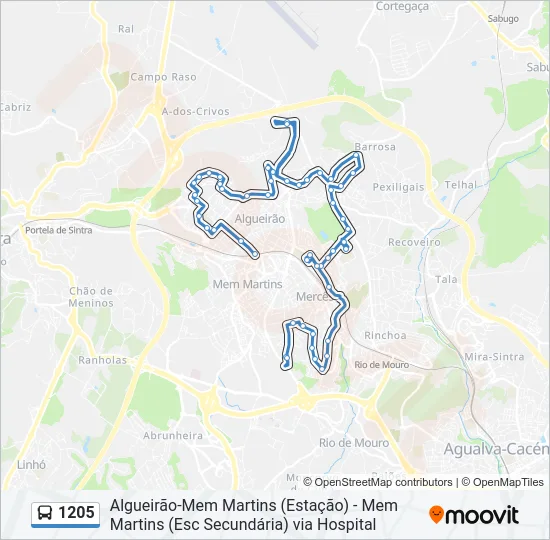 1205 Bus Line Map
