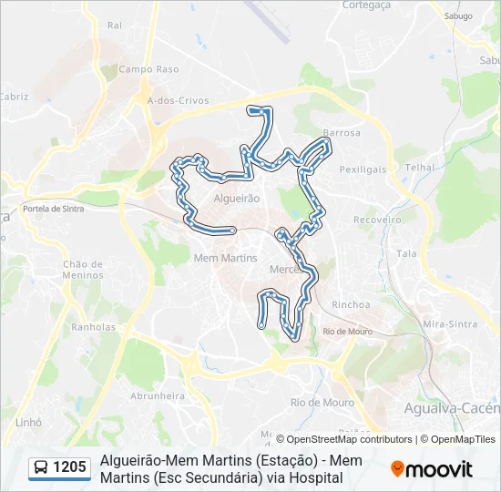 1205 Bus Line Map