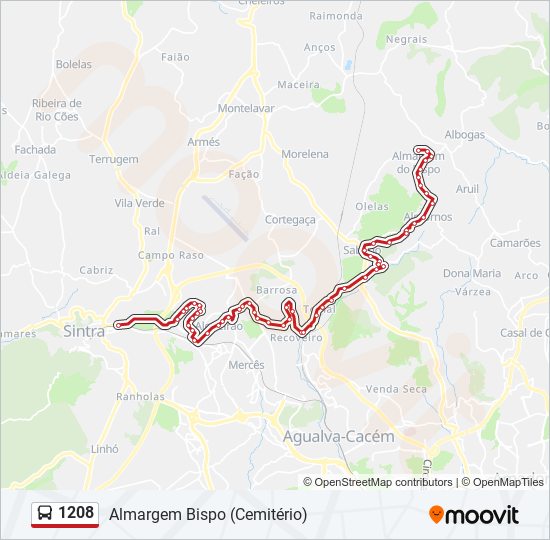 1208 bus Line Map