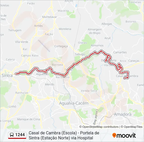 1244 Bus Line Map
