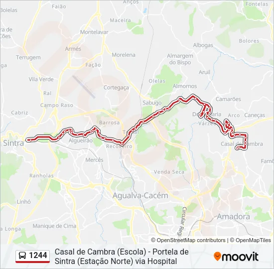 1244 Bus Line Map