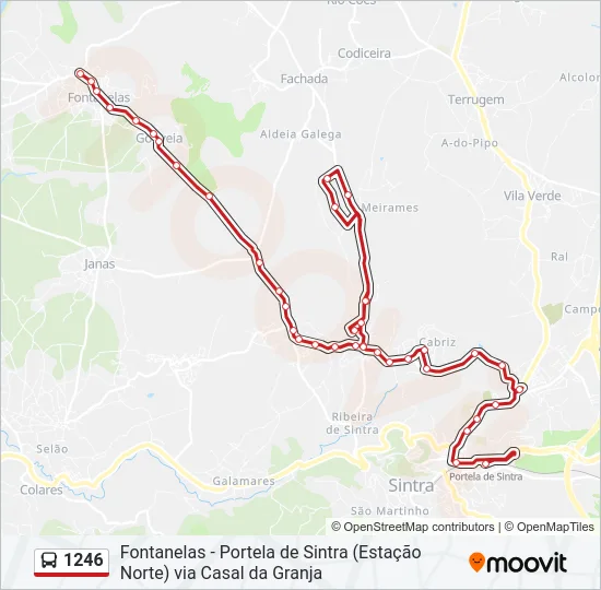 1246 Bus Line Map