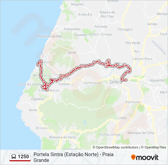 1250 Bus Line Map