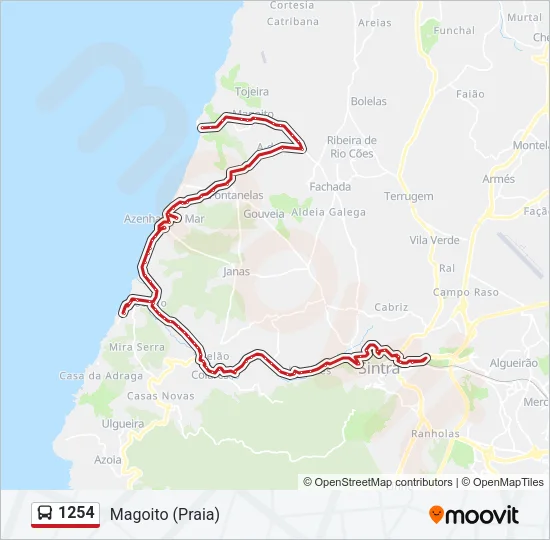 1254 Bus Line Map