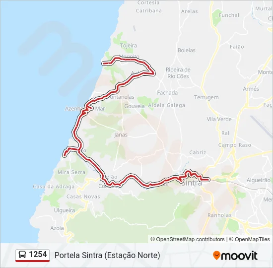 1254 Bus Line Map