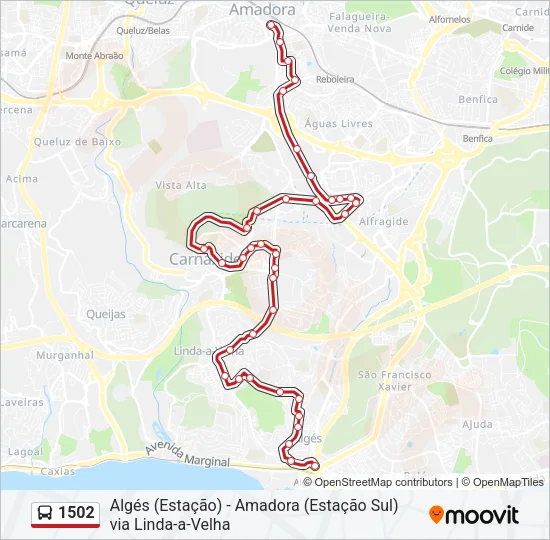 1502 Bus Line Map