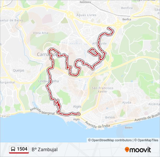 1504 bus Line Map