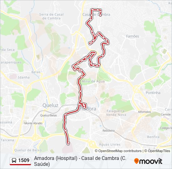 1509 Percursos Horários Paragens E Mapas Amadora Hospital Atualizado 8874