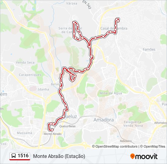 1516 bus Line Map