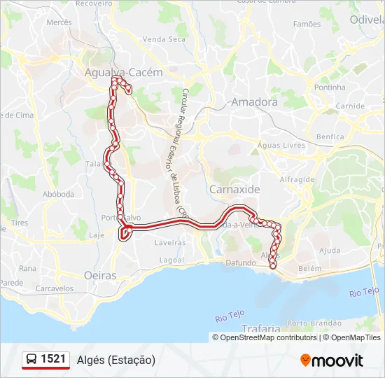 1521 Bus Line Map
