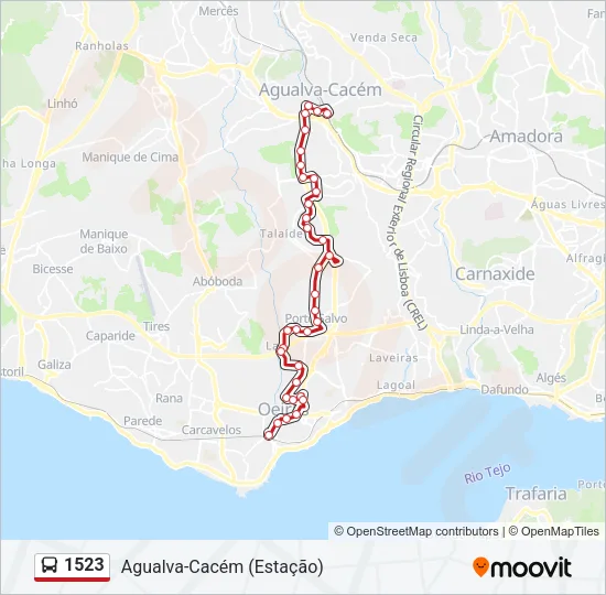 1523 Bus Line Map