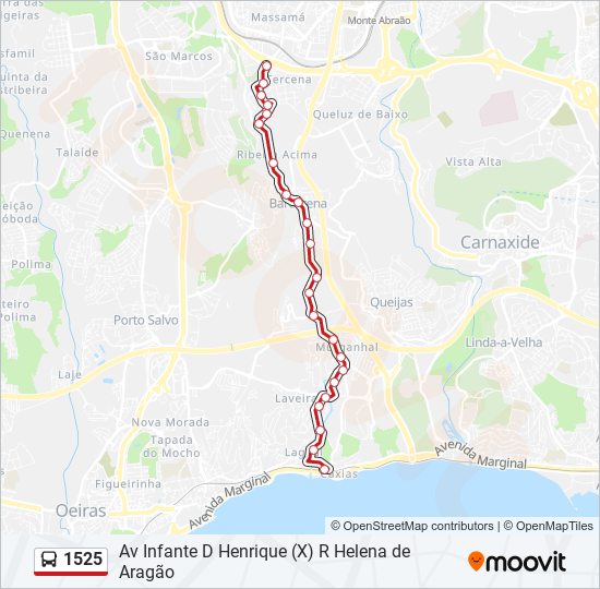 1525 bus Line Map