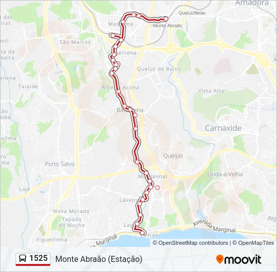 1525 Bus Line Map
