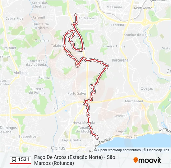 1531 Bus Line Map