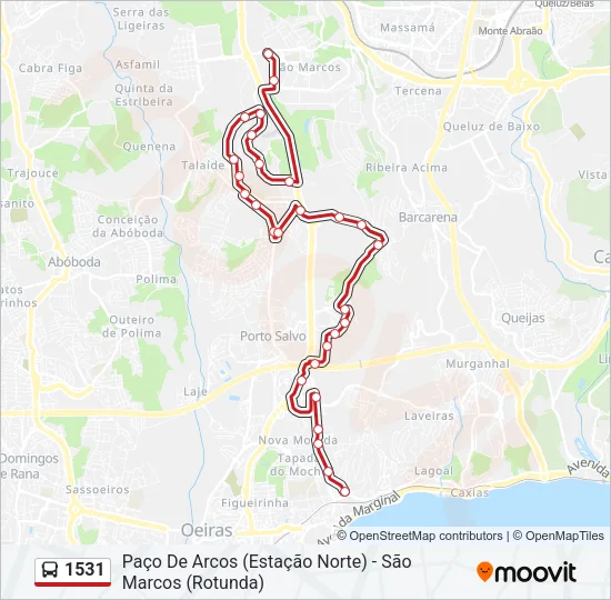 1531 Bus Line Map