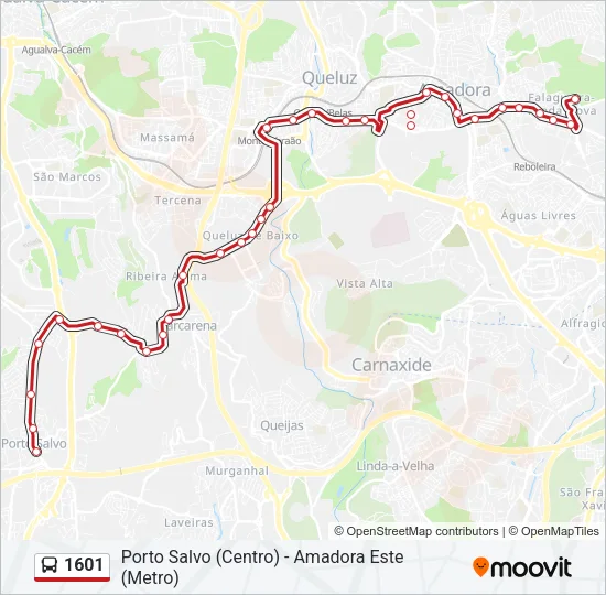 1601 Bus Line Map