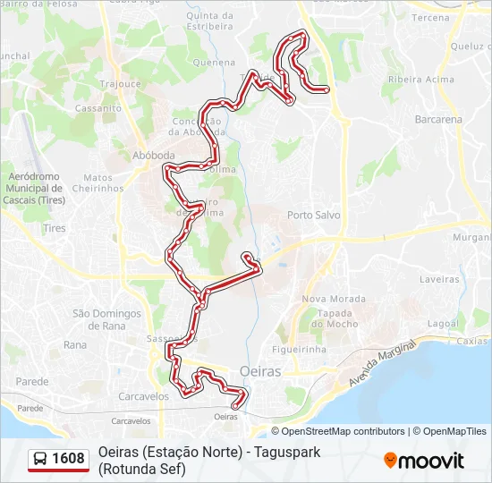 1608 Bus Line Map