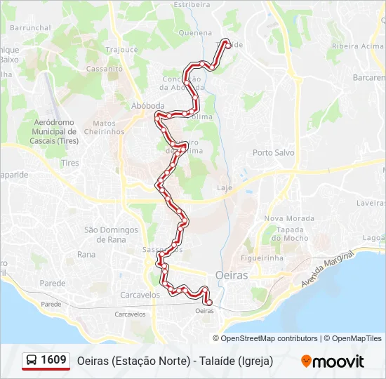 1609 Bus Line Map