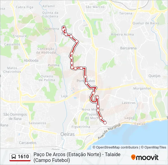 1610 Bus Line Map
