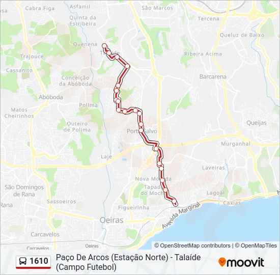 1610 Bus Line Map