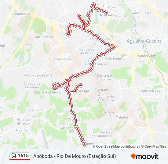 1615 bus Line Map