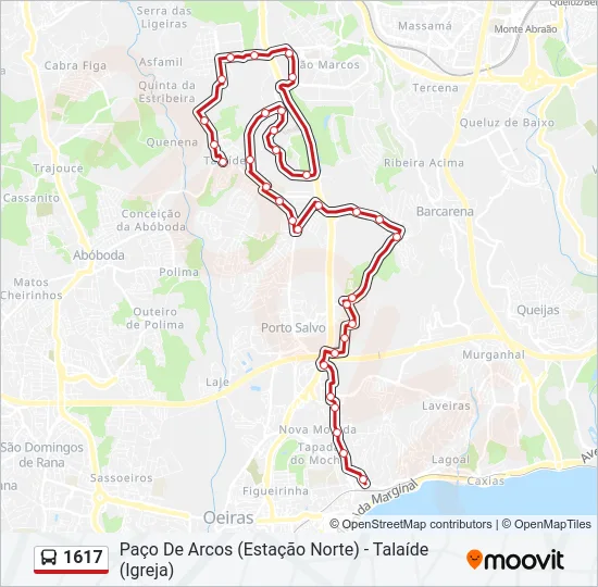1617 Bus Line Map