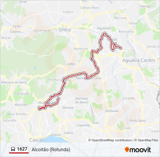 1627 Percursos: Horários, paragens e mapas - Alcoitão (Rotunda ...