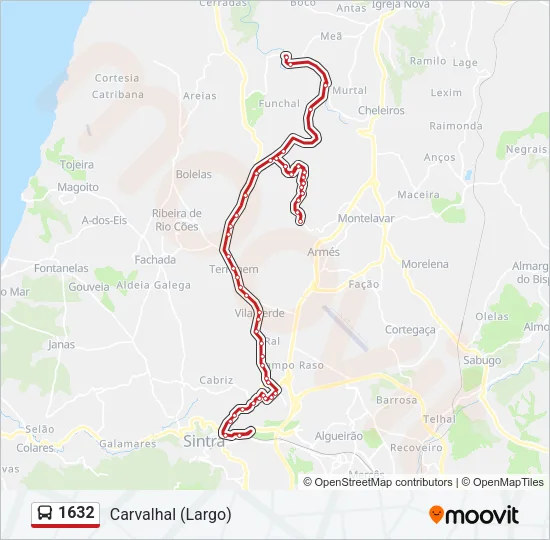 1632 Bus Line Map